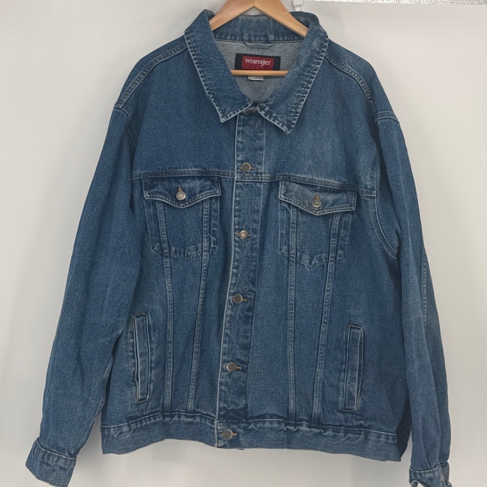 Wrangler Hero Mens Denim Trucker Jacket 4XL Blue 100% Cotton 624714WA